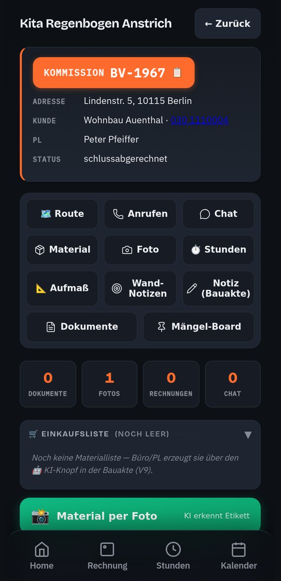 Digitale Bauakte in der Mitarbeiter-App